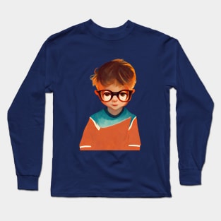 Smart kid with big glasses Long Sleeve T-Shirt